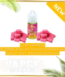Dr Vapes Bubblegum Kings Salt Nic 30ml Vape juice with classic bubblegum flavor, 35mg/50mg salt nicotine.