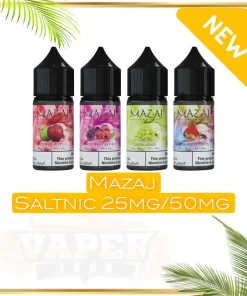Mazaj Salt Nic 30ML E-Liquid is a premium nicotine salt vape juice designed for pod systems and low-wattage devices