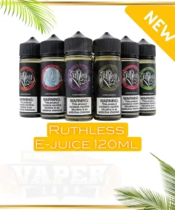 Ruthless E-Juice 120ml 3mg is a premium vape juice known for its rich flavors and high-quality ingredients