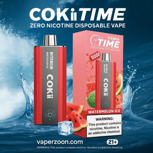 Cokii Time 16000 Puffs Watermelon Ice Zero Nicotine Vape
