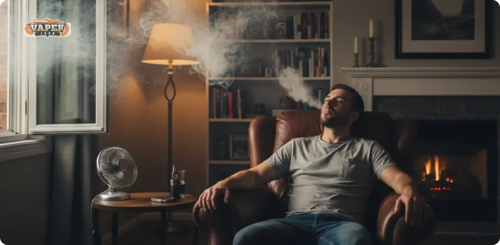 Vaping a man Without Triggering a Smoke Detector